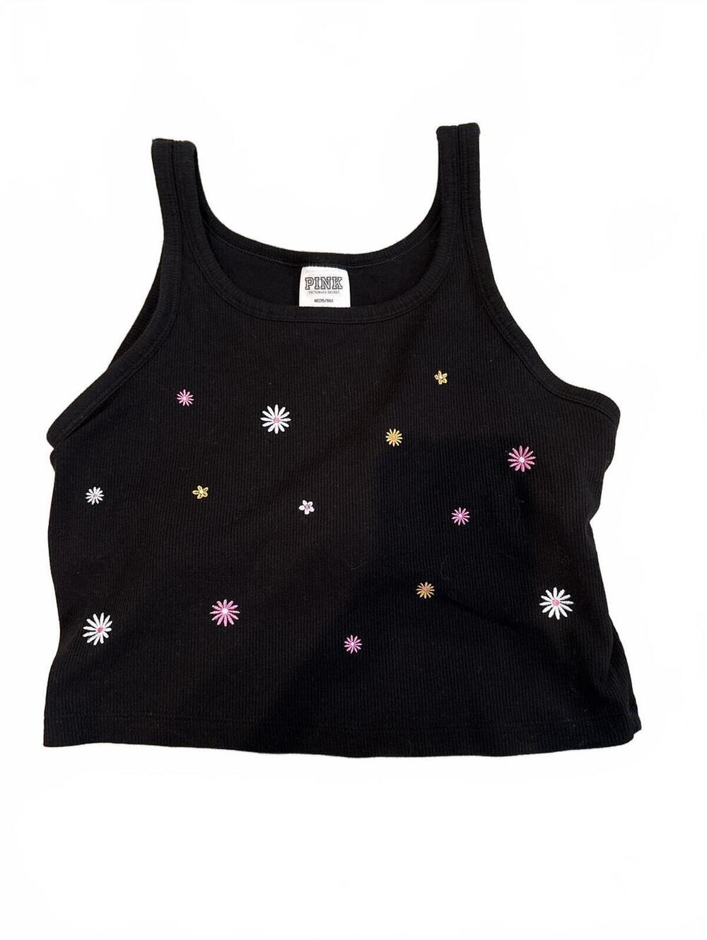 NWOT PINK Cropped Tank with Built in Bra - Medium